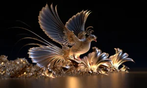 gilded phoenix dove landscape art
