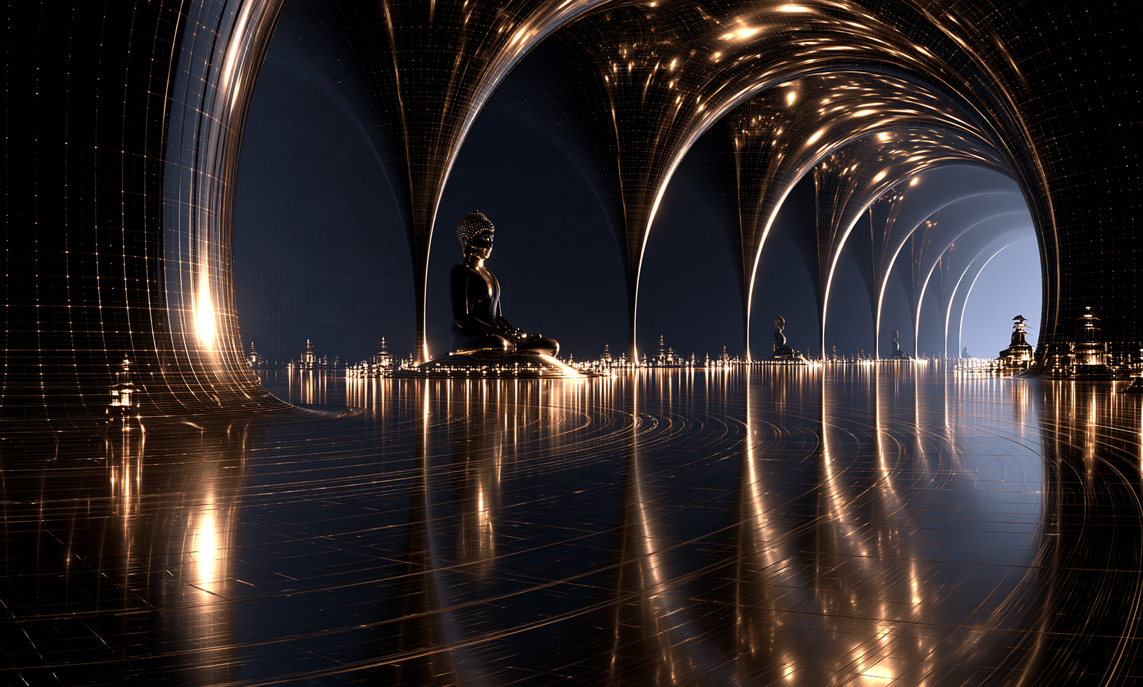 meditating arches landscape art