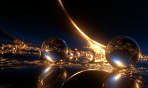 orb pair at dusk landscape art