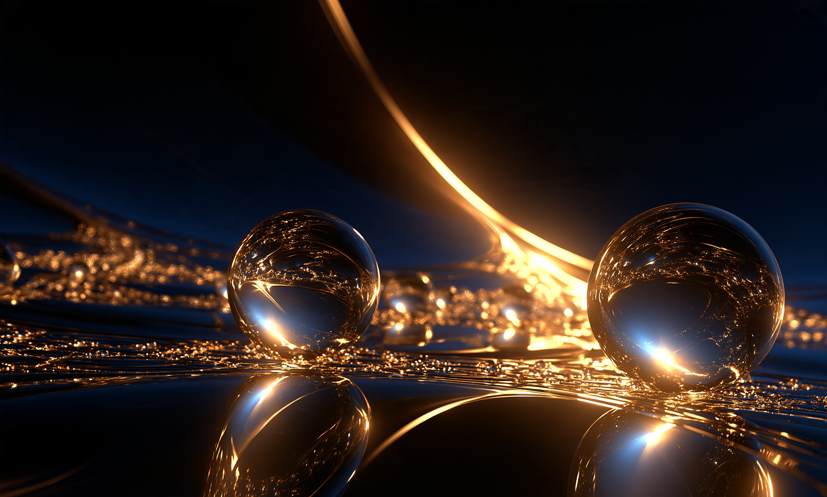 orb pair at dusk landscape art