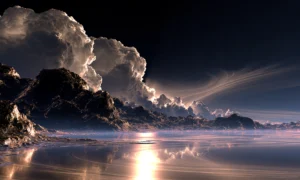 storm cloud lake landscape art