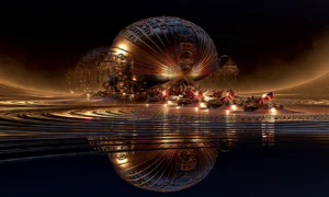 amber mist shell landscape art
