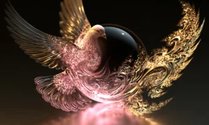 rose plumed dove landscape art