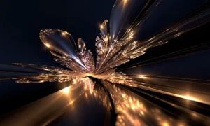 golden feather burst landscape art