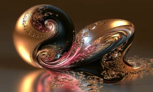 golden orb spiral landscape art