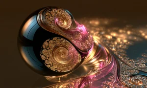 twin spiral sphere landscape art
