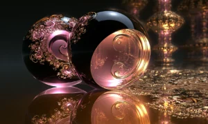 tumbling pink orbs landscape art