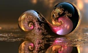 snail shell spirals landscape art