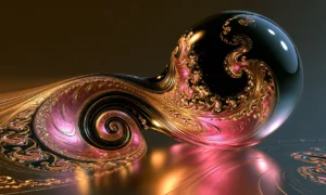long tail spiral orb landscape art