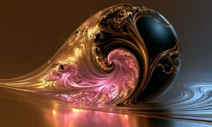teardrop spiral orb landscape art