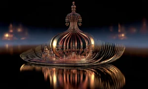 ringed pavilion dome landscape art