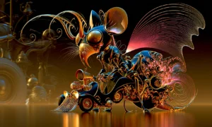 round eared rider landscape art