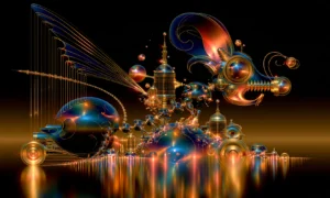 streaming lines swarm landscape art