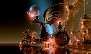 bubble balloon racer landscape art