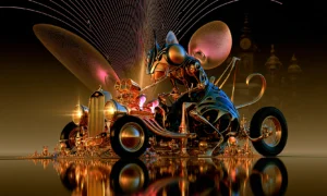 hot rod and the pink wing landscape art