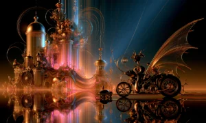 pink palace cruiser landscape art