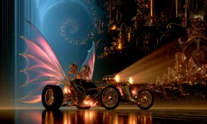 spiral sky roadster landscape art