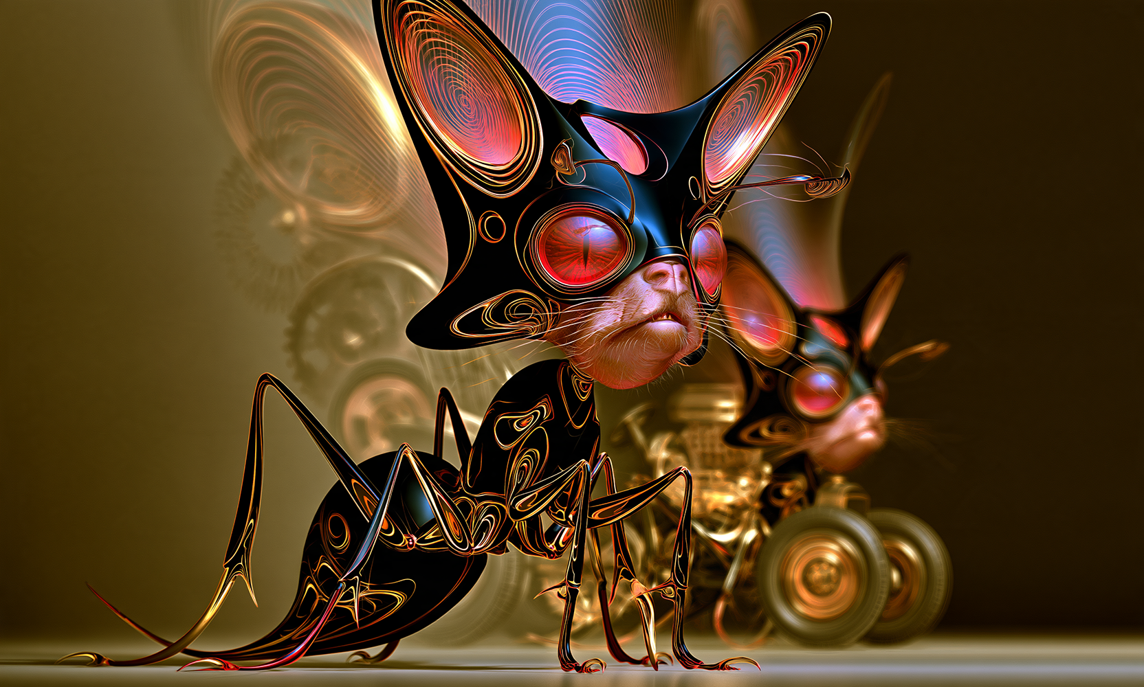 cat ear ant landscape art