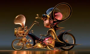 gramophone trike landscape art