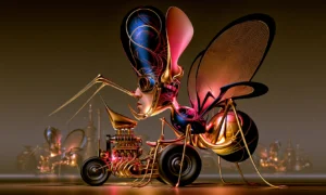 hot rod insect landscape art