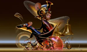bell ringer mouse landscape art