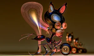 cat mask ant landscape art