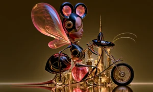 round ears rider landscape art