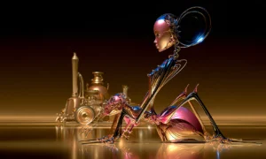 crouching gold muse landscape art