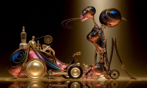 orb head and the gold wheel landscape art