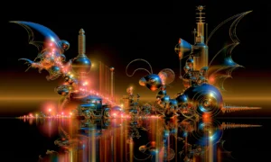 fireworks swarm landscape art