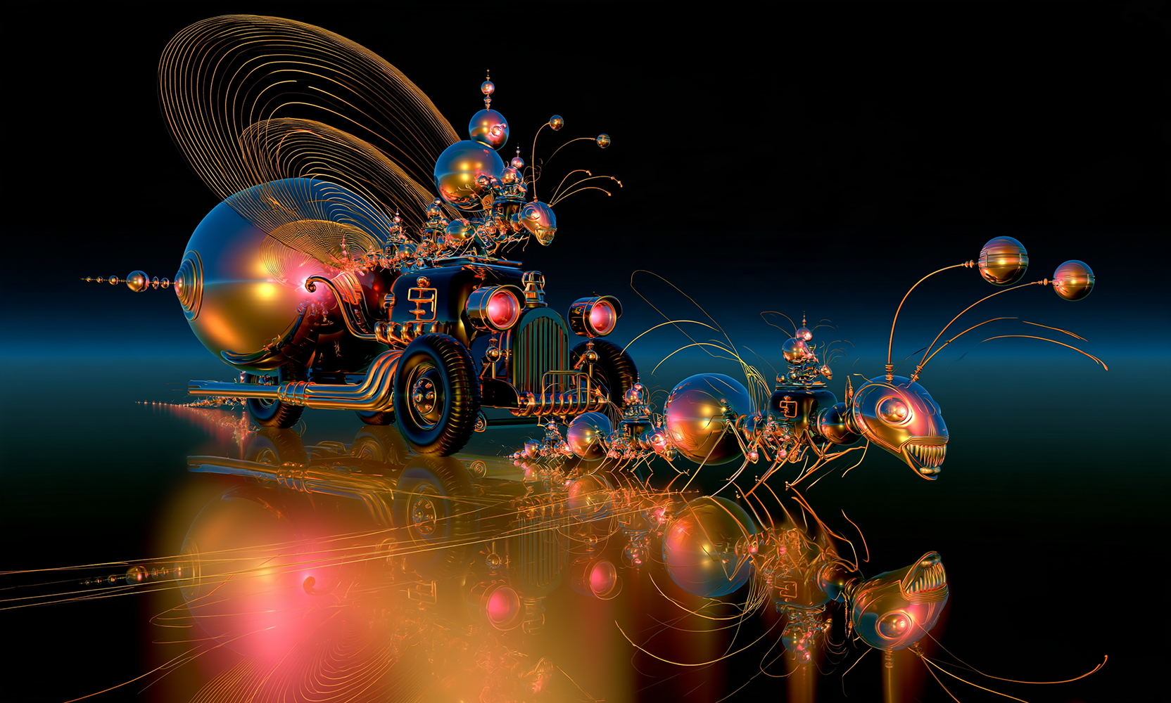 antenna orb racer landscape art