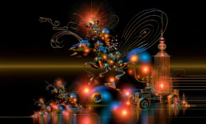 cage tower swarm landscape art