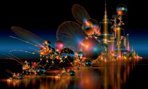 tower and the swarm landscape art