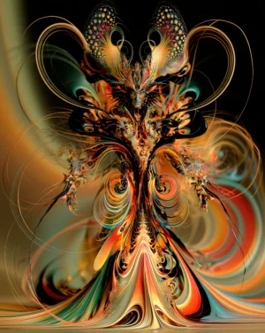 amber butterfly throne portrait art
