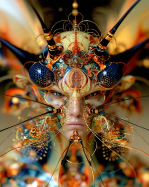 beetle eye mask portrait art