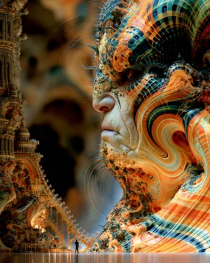 face in the cathedral wall portrait art