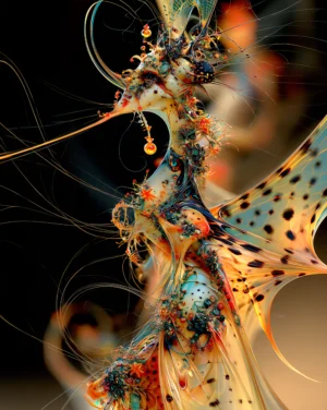 leopard wing dancer portrait art