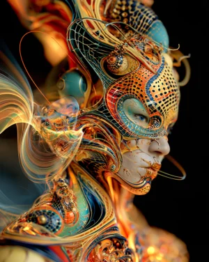 lattice cap muse portrait art