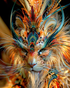 amber lion muse portrait art