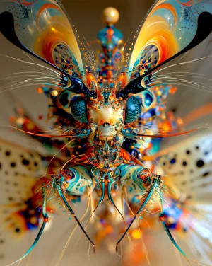 butterfly face portrait art
