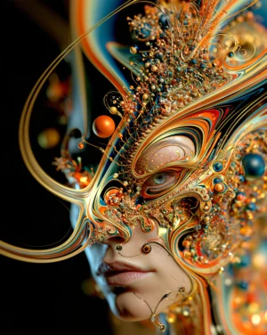 swirl eyelid mask portrait art
