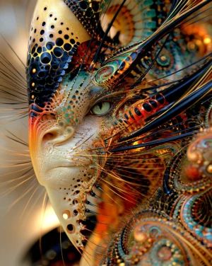 whisker mask profile portrait art