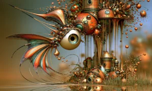 dripping eye fish landscape art