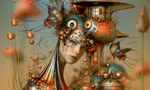 eyed teapot lady landscape art