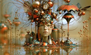 umbrella toadstool landscape art