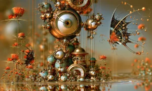 sphere eye tower landscape art