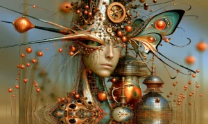 fin brow lady landscape art