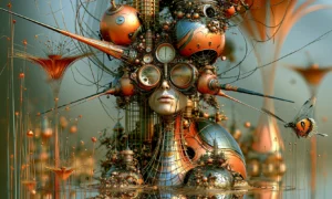 goggle spire lady landscape art