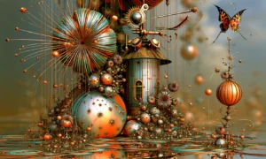 pinwheel tower landscape art