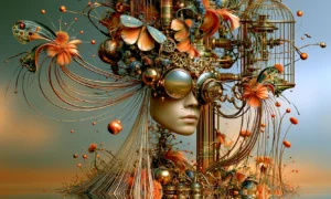 cage flower goggles landscape art